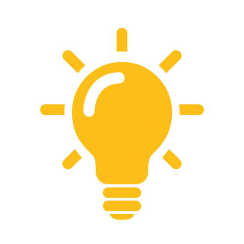 Icono amarillo con forma de bombilla
