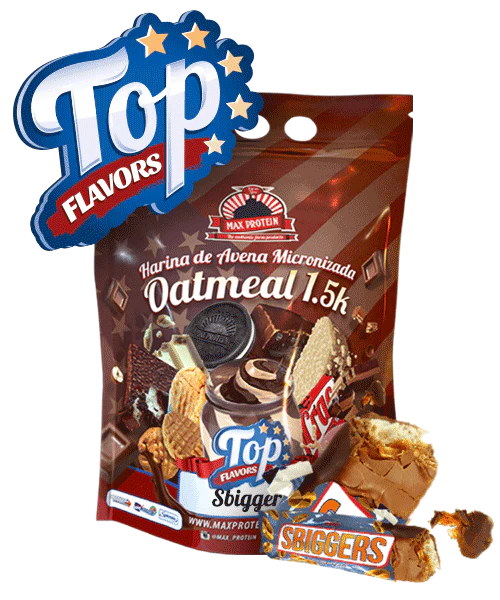 TOP FLAVORS OATMEAL1500g TOP 10 HARINAS DE AVENA AROMATIZADAS - Imagen 5