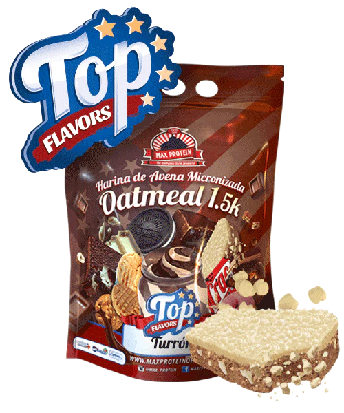 TOP FLAVORS OATMEAL1500g TOP 10 HARINAS DE AVENA AROMATIZADAS - Imagen 3